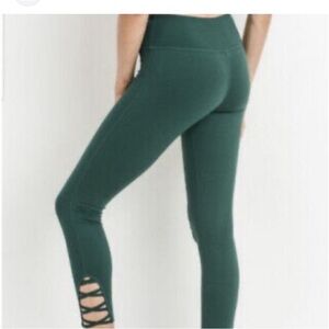 Mono B Forest Green Ankle Detail Leggings Women’s athletic pants Size M